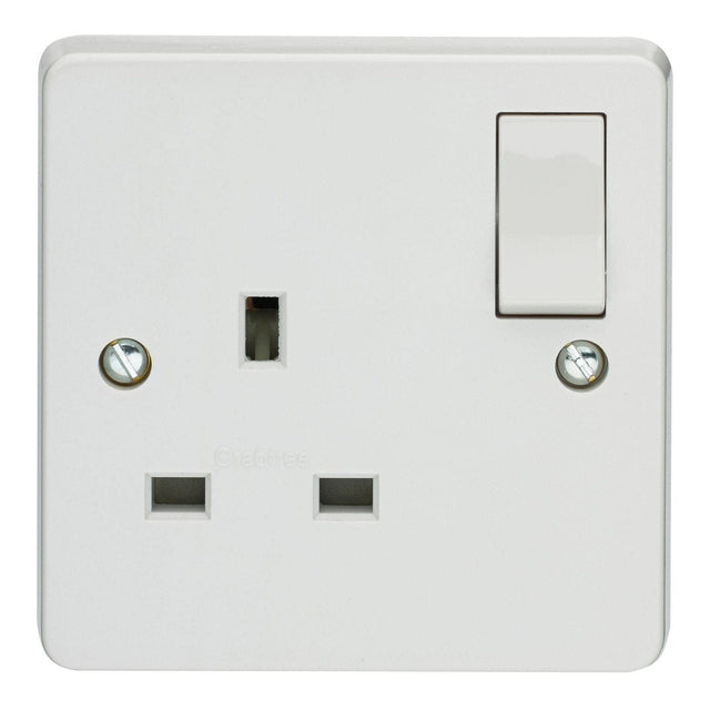 Crabtree Switches & Sockets Crabtree White 1 Gang Single Pole Switch Socket 13A