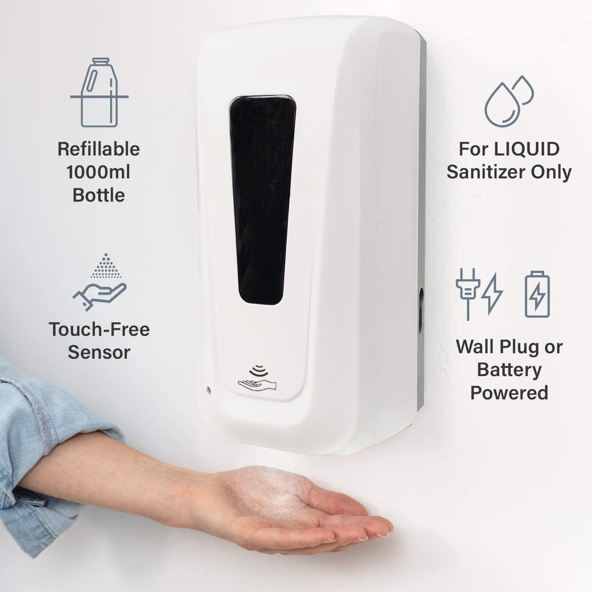 Dispenser Dryers & Dispensers Automatic Wall Mounted Hand Sanitizer Liquid Soap Dispenser 1000ml