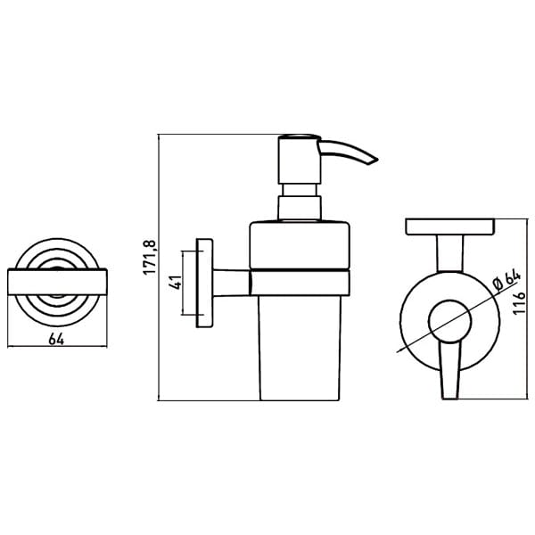 Emco Bathroom Accessories Emco Polo Liquid Soap Dispenser 64x172x116mm