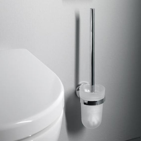 Emco Bathroom Accessories Emco Polo Toilet Brush Set with Satin Crystal Glass