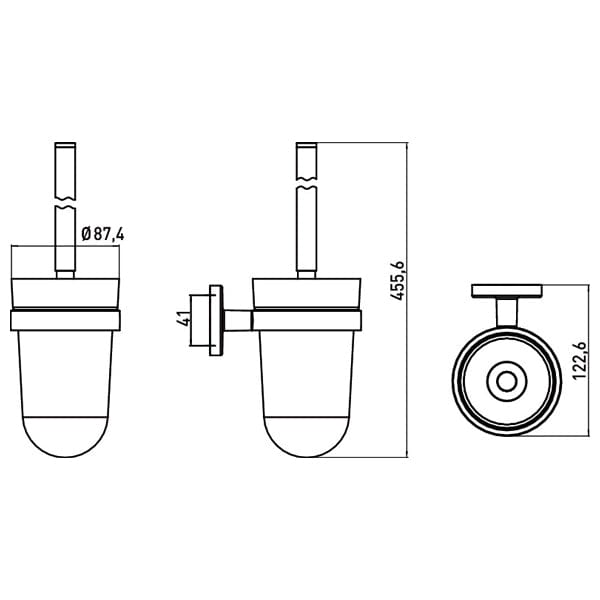 Emco Bathroom Accessories Emco Polo Toilet Brush Set with Satin Crystal Glass