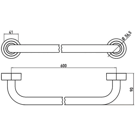 Emco Bathroom Accessories Emco Polo Towel Rail 600X90mm