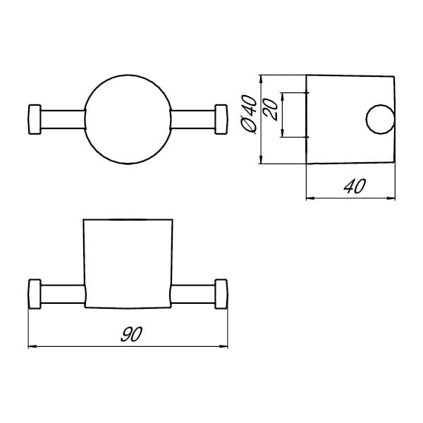 Emco Bathroom Accessories Emco Rondo2 Double Robe Hook