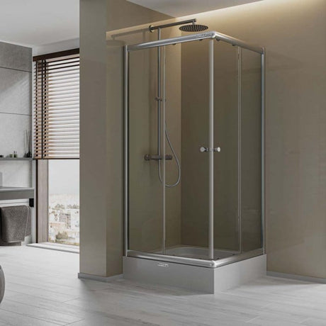 Formina Bath Tub & Shower Tray Formina Entry Square Shower Enclosure with Monoblock Shower Tray