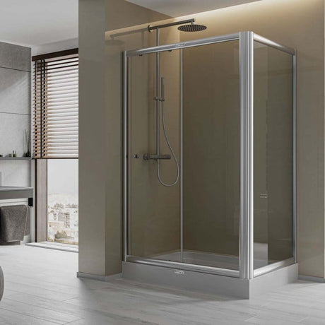 Formina Bath Tub & Shower Tray Formina Rectangular Dolunay Shower Enclosure with Monoblock Shower Tray