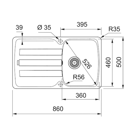 Franke Kitchen Sink Franke Antea Kitchen Sink - AZG 611-86 Coffee