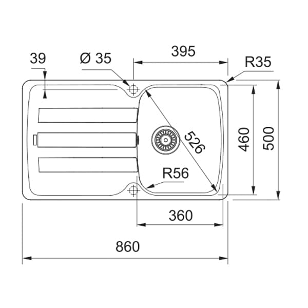 Franke Kitchen Sink Franke Antea Kitchen Sink - AZG 611-86 Metallic Platinum