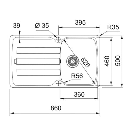 Franke Kitchen Sink Franke Antea Kitchen Sink - AZG 611-86 Metallic Platinum