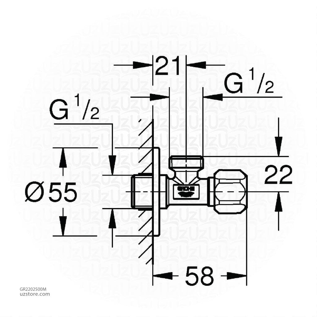 Grohe Bathroom Accessories Grohe 10 Pieces Angle Valve 1⁄2″ - 2202500M