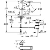 Grohe Bathroom Faucet Grohe Allure Brilliant Single-Lever L-Size Basin Mixer 1/2″