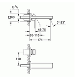 Grohe Bathroom Faucet Grohe Eurocube Two-hole Basin Mixer S-Size, Chrome