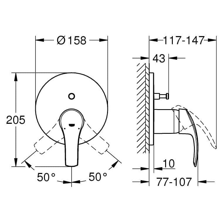 Grohe Bathroom Faucet Grohe Eurosmart Single-lever Mixer with 2-way Diverter, Chrome