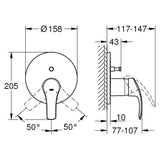 Grohe Bathroom Faucet Grohe Eurosmart Single-lever Mixer with 2-way Diverter, Chrome