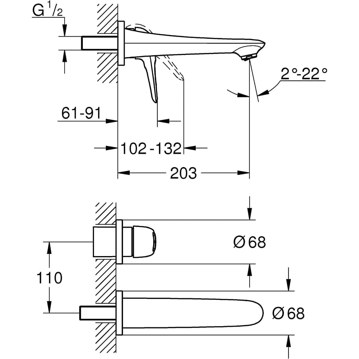 Grohe Bathroom Faucet Grohe Eurostyle Two-hole Basin Mixer M-Size, Chrome