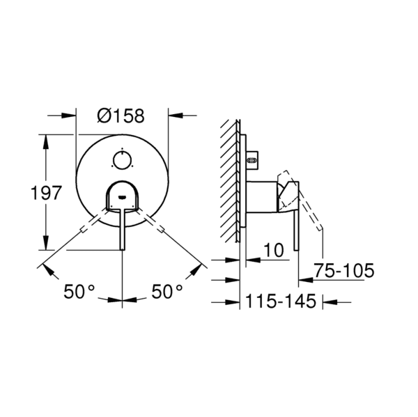 Grohe Bathroom Faucet Grohe Plus Single-lever Mixer with 3-way Diverter, Chrome