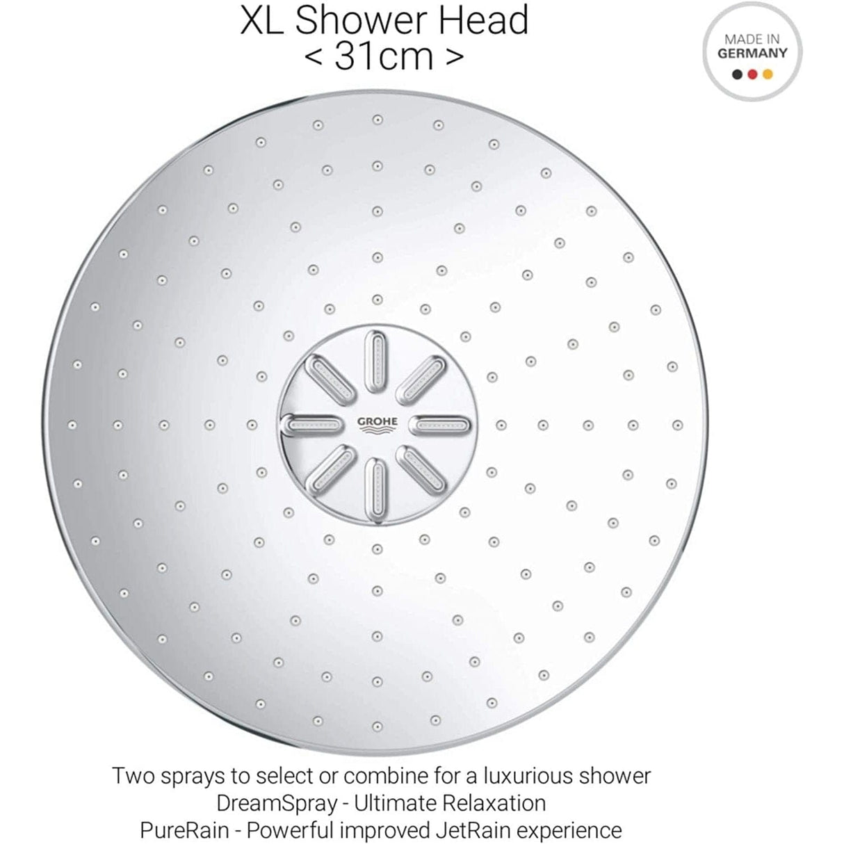 Grohe Shower Head Grohe Rainshower SmartActive 310 Head Shower Set Ceiling 142 mm with 2 Sprays, Chrome