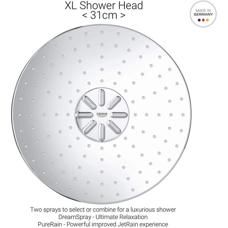 Grohe Shower Head Grohe Rainshower SmartActive 310 Head Shower Set Ceiling 142 mm with 2 Sprays, Chrome