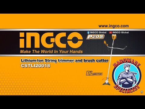 Ingco Lithium-Ion Cordless String Trimmer & Bush Cutter - CSTLI20018