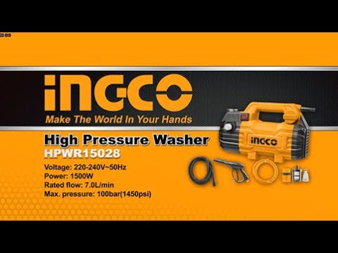 Ingco High Pressure Washer 1500W 100Bar - HPWR15028