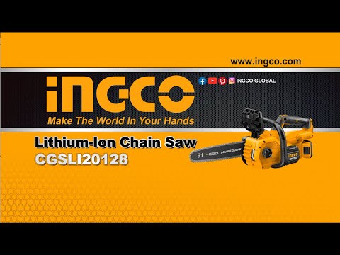 Ingco 12" Lithium-Ion Cordless Chain Saw 20V 4.0Ah - CGSLI20128