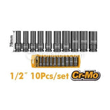 Ingco Sockets & Hex Keys Ingco ½″ 10 Pieces Deep Impact Socket Set - HKISSD12102L