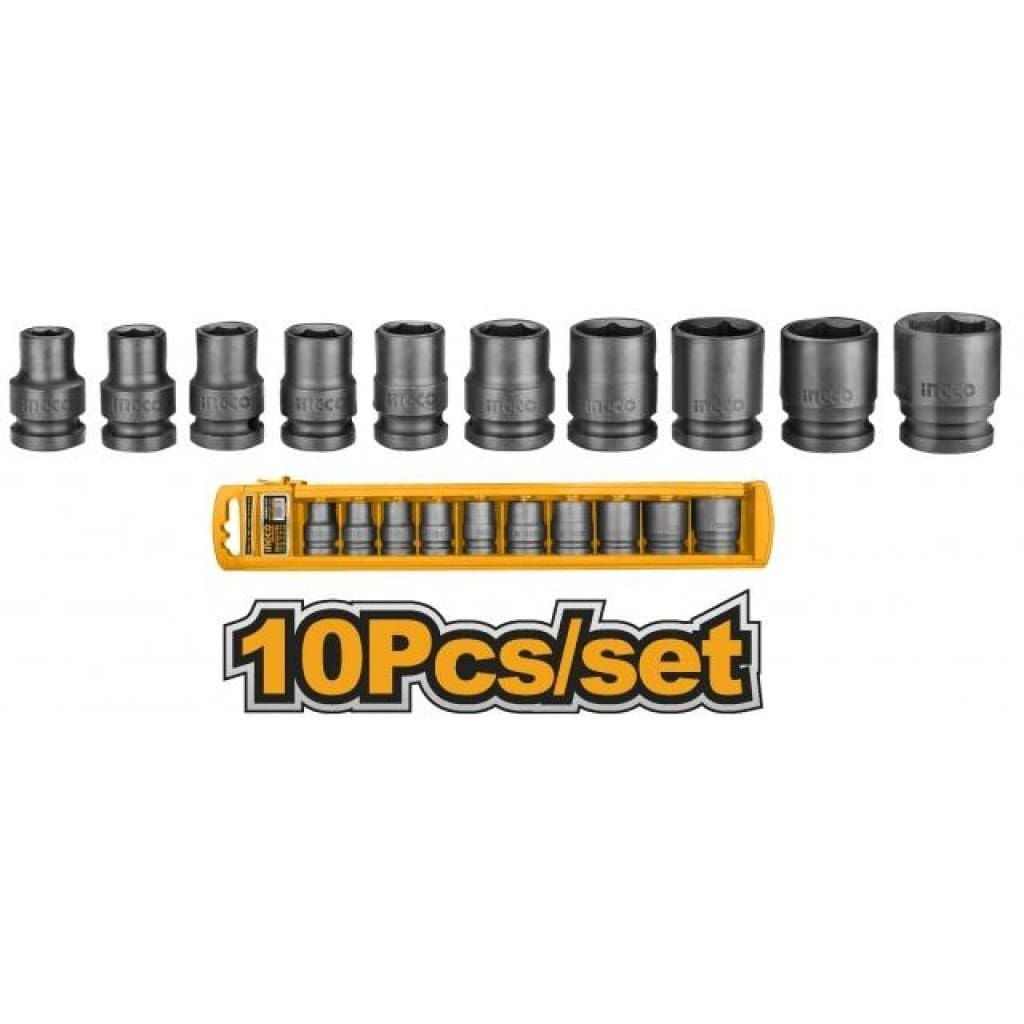 Ingco Sockets & Hex Keys Ingco ½″ 10 Pieces Impact Socket Set - HKISSD12101