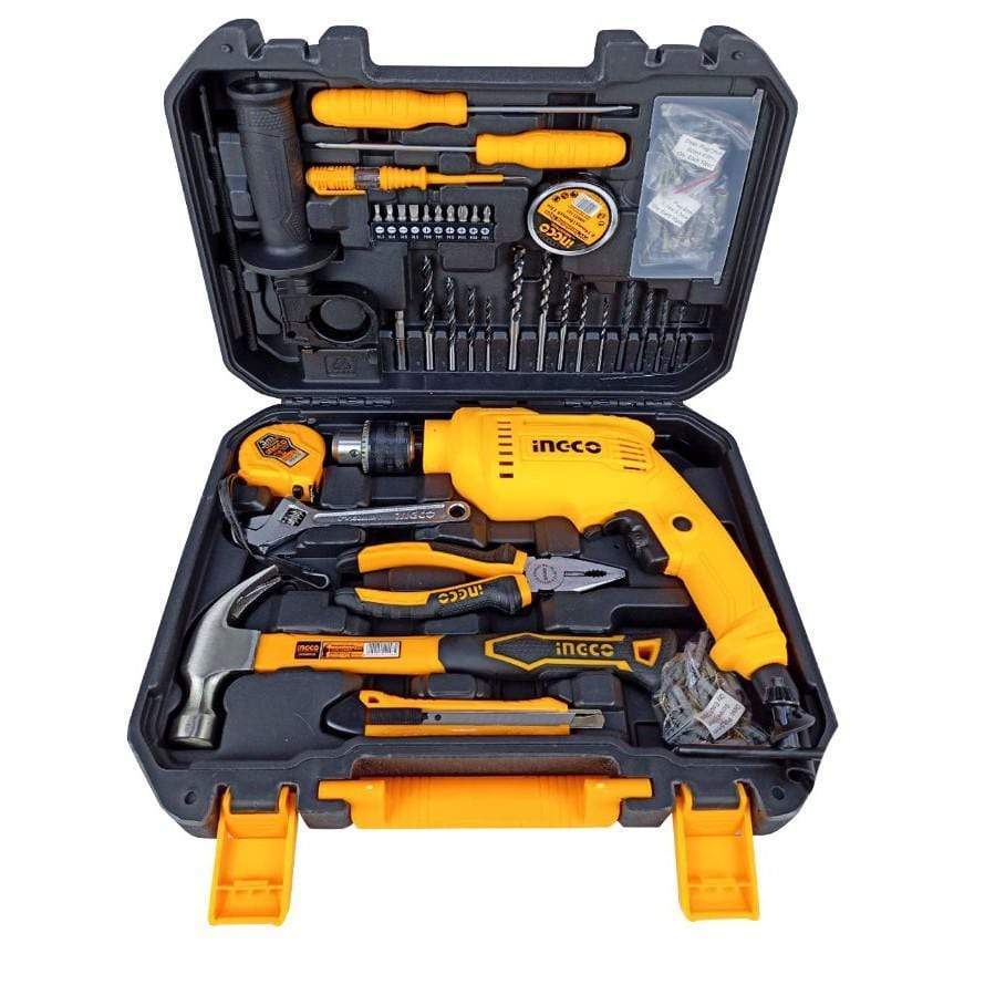 Ingco Tool Set Ingco 115 Pieces Tools Set with 680W Hammer Impact Drill - HKTHP11151