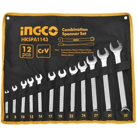 Ingco Wrenches Ingco 12 Pieces Combination Spanner Set - HKSPA1143