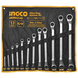 Ingco Wrenches Ingco 12 Pieces Offset Ring Spanner Set - HKSPA3142