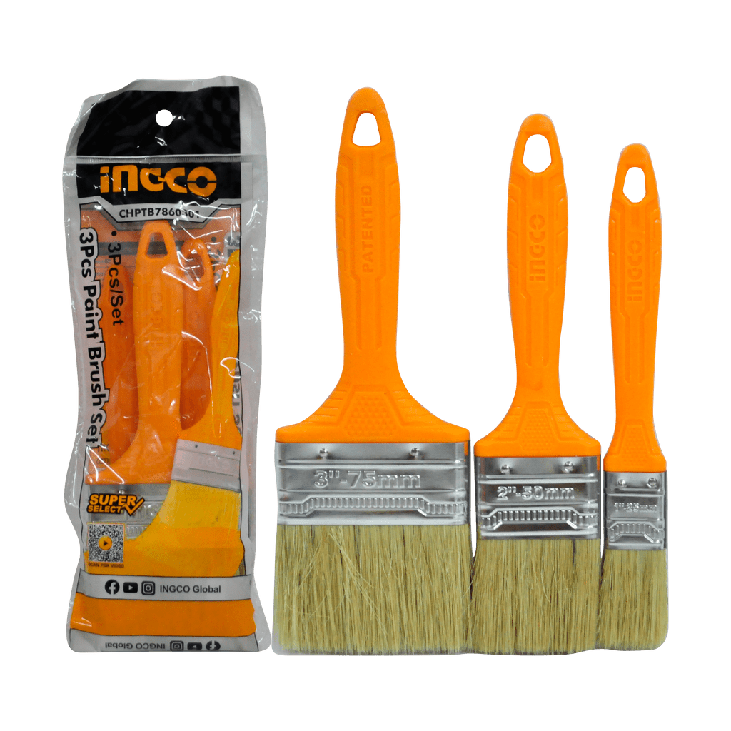 Ingco Paint Tools & Equipment Ingco 3 Pieces Paint Brush Set - CHPTB7860301