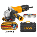 Ingco Grinder Ingco 4.5"/115mm Angle Grinder 950W with 10 Pieces Cutting Disc - AG8508-1