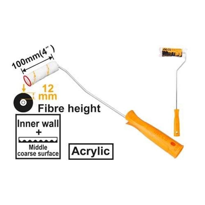Ingco Paint Tools & Equipment Ingco 4" Mini Roller Cylinder Brush - HRHT281002