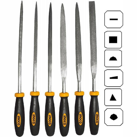 Ingco Chisels Files Planes & Punches Ingco 6 Pieces File Set - HKTF63