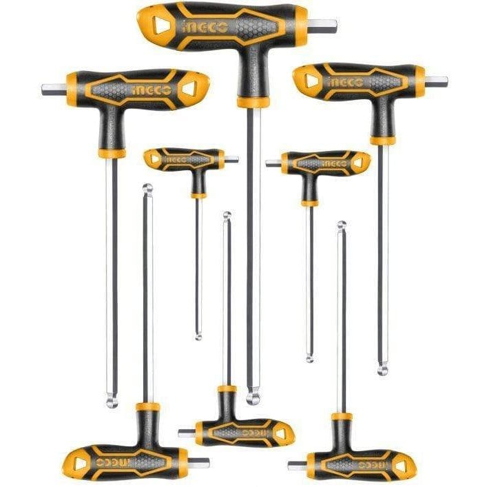 Ingco Screwdrivers Ingco 8 Pcs T Handle Hex Keys Ball End Set - HHKT8082