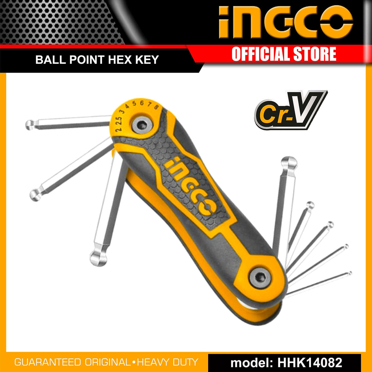 Ingco Sockets & Hex Keys Ingco 8 Pieces Ball Point Pocket Hex Keys - HHK14082