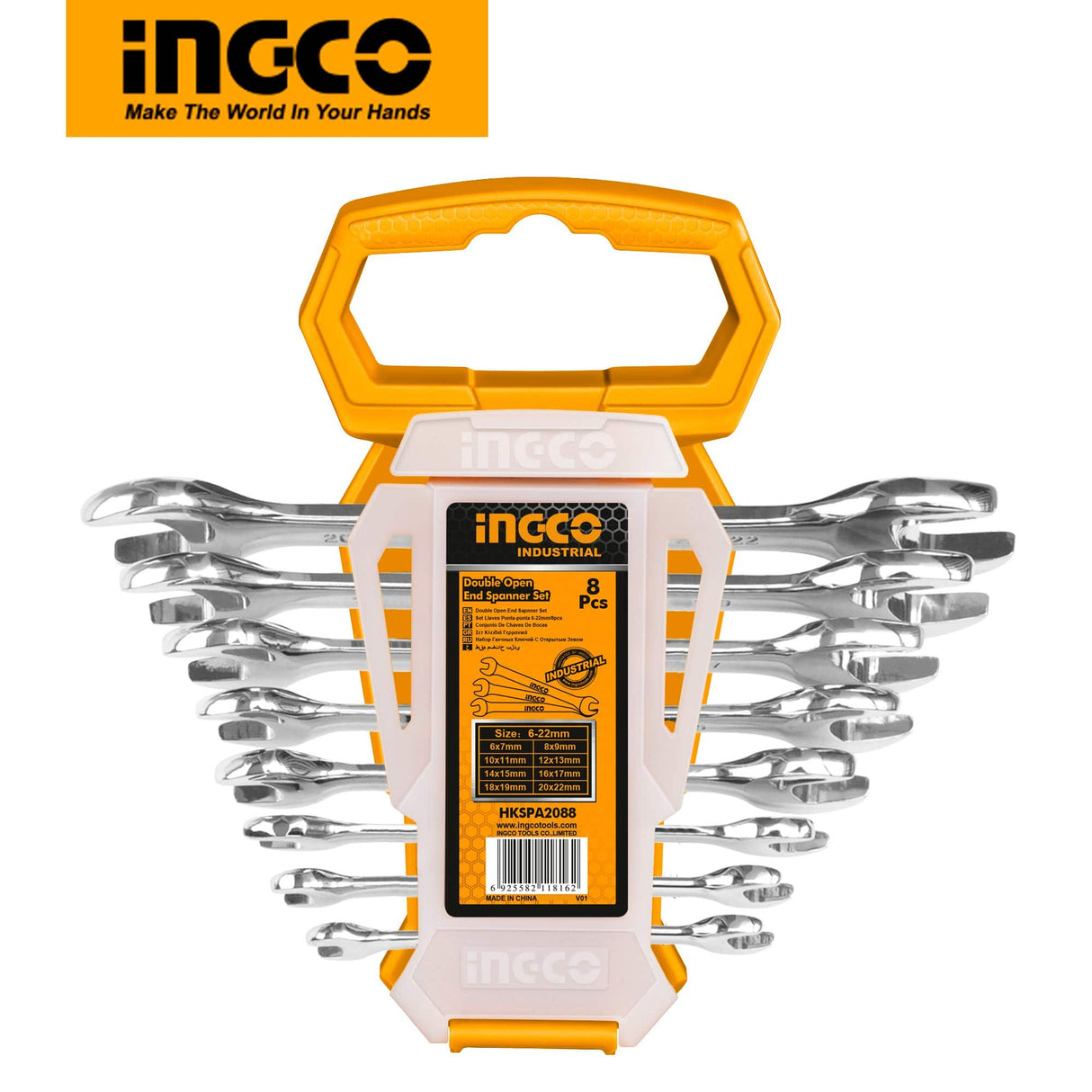 Ingco Wrenches Ingco 8 Pieces Insulated Open End Spanner Set - HKSPA2088