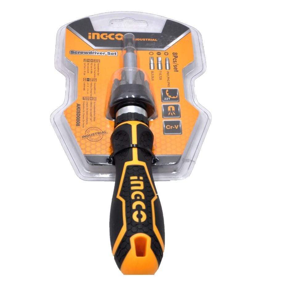 Ingco Screwdrivers Ingco 8 Pieces Ratchet Screwdriver Set - AKISD0808