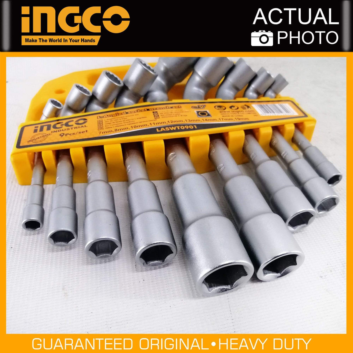 Ingco Wrenches Ingco 9 Pieces L-Angled Socket Wrench Set - LASWT0901