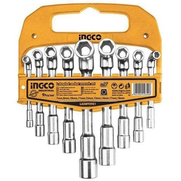 Ingco Wrenches Ingco 9 Pieces L-Angled Socket Wrench Set - LASWT0901