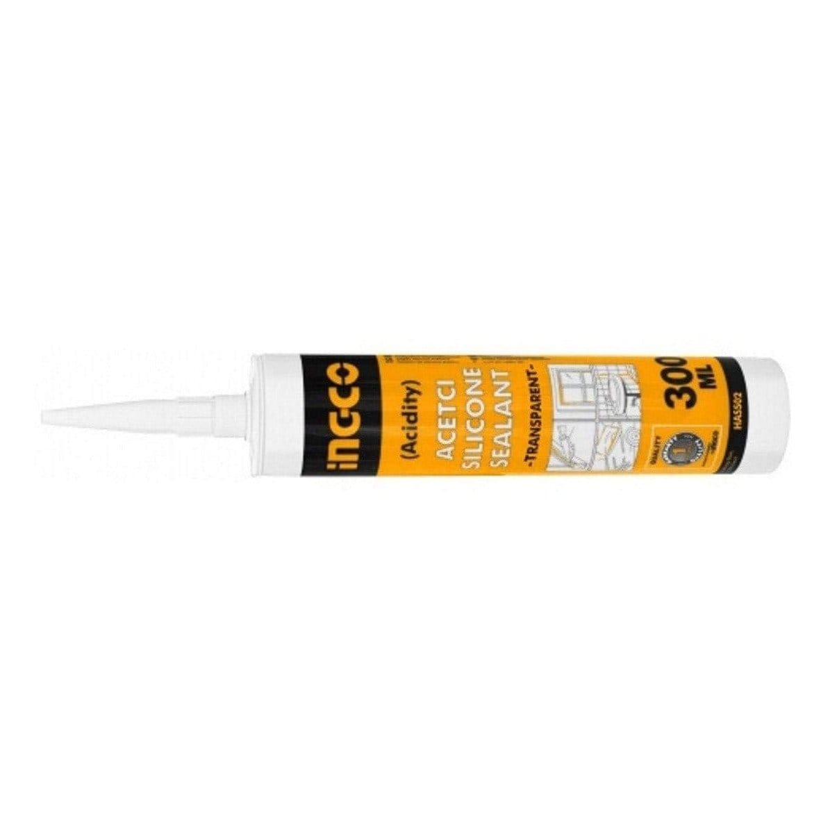 Ingco Caulk & Sealants Ingco Acetic Silicone Sealant - White, Black & Transparent