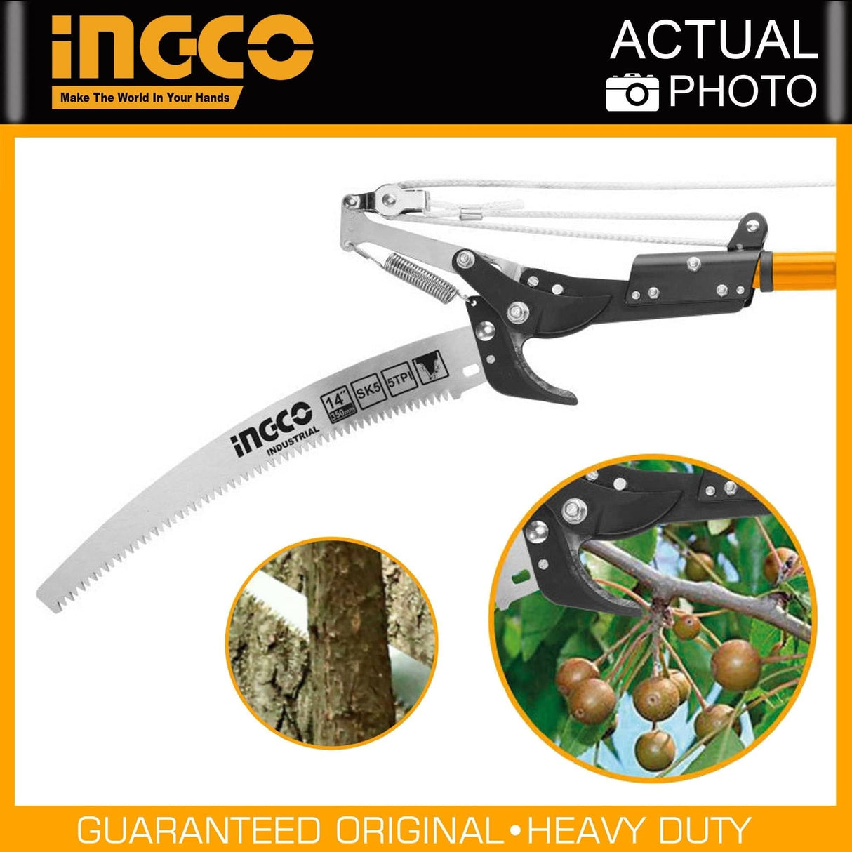 Ingco Trimmer Ingco Extendable Pole Saw & Pruner - HEPS25281