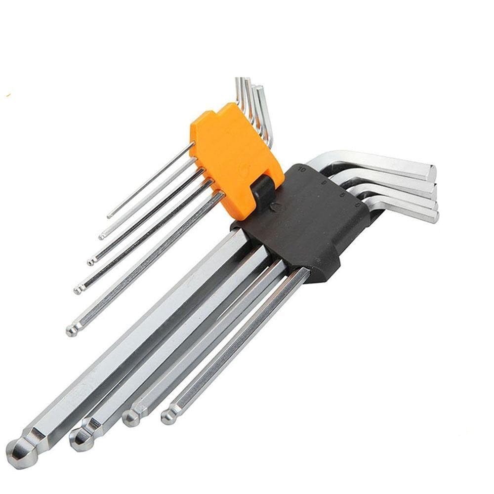 Ingco Sockets & Hex Keys Ingco Extra Long Arm 9 Pieces Ball Point Hex Key Set - HHK12092