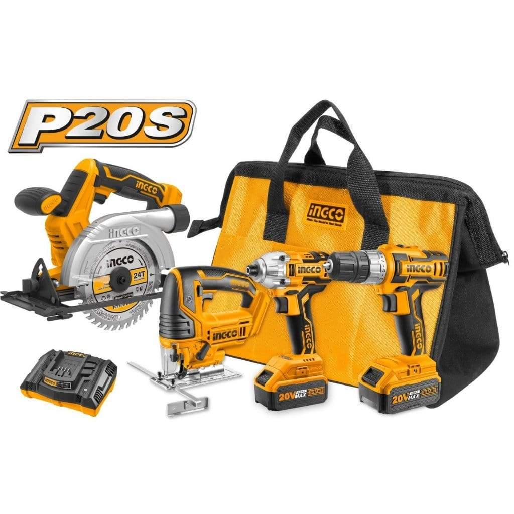 Inco Set Ingco Lithium-Ion 4-Piece Cordless Combo Kit 20V - CKLI2010 | Buy ...