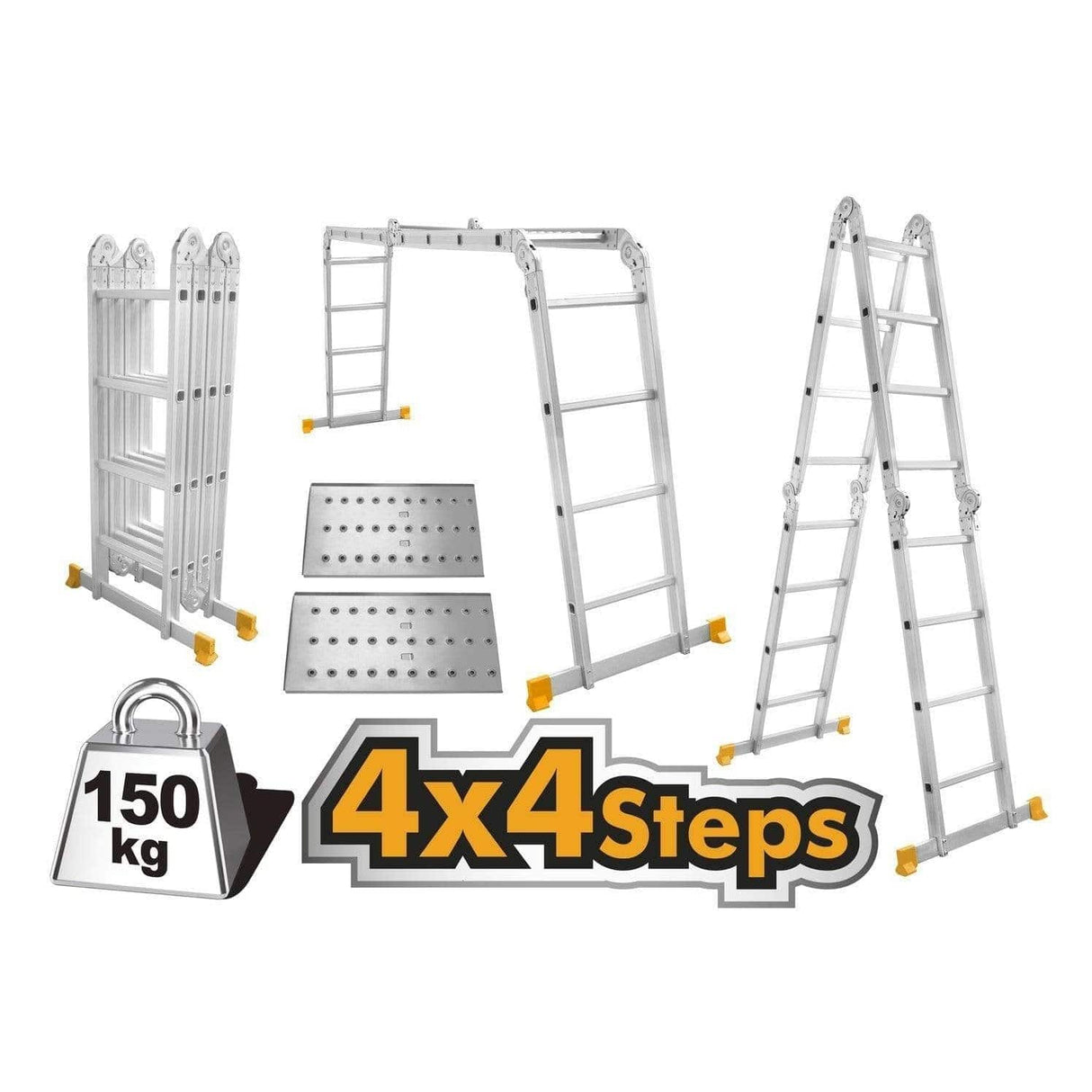 Ingco Ladder Ingco Multi-Purpose Aluminum Ladder - 4x3 & 4x4