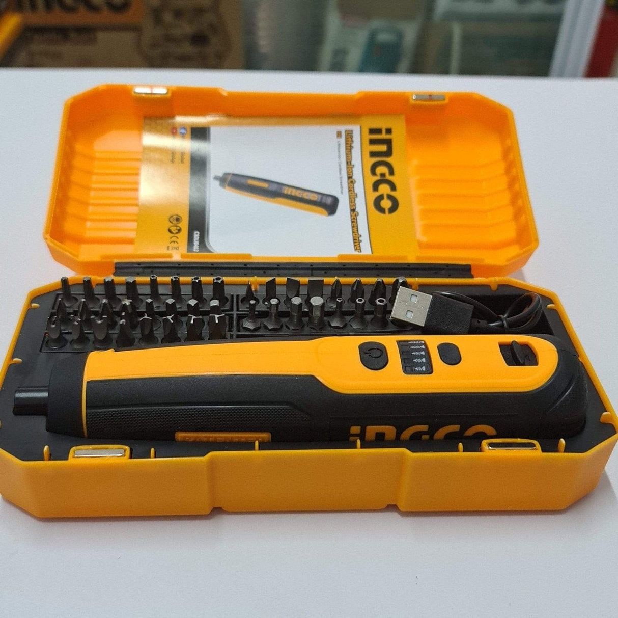 Ingco Powered Screwdriver Ingco Rechargeable Lithium-ion Screwdriver 4V with 42 Pieces Accessories - CSDLI0403