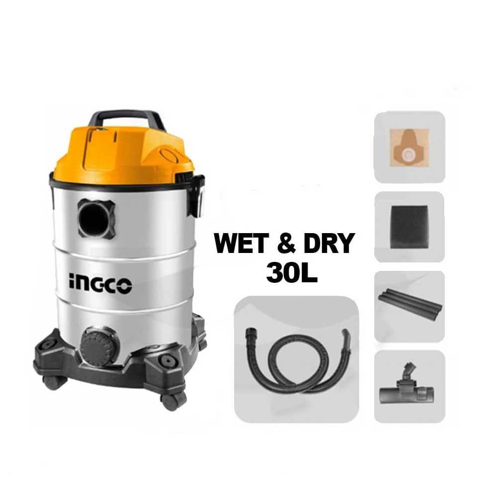 Ingco Steam & Vacuum Cleaner Ingco Wet & Dry Vacuum Cleaner 30 Liters 1300W - VC13301