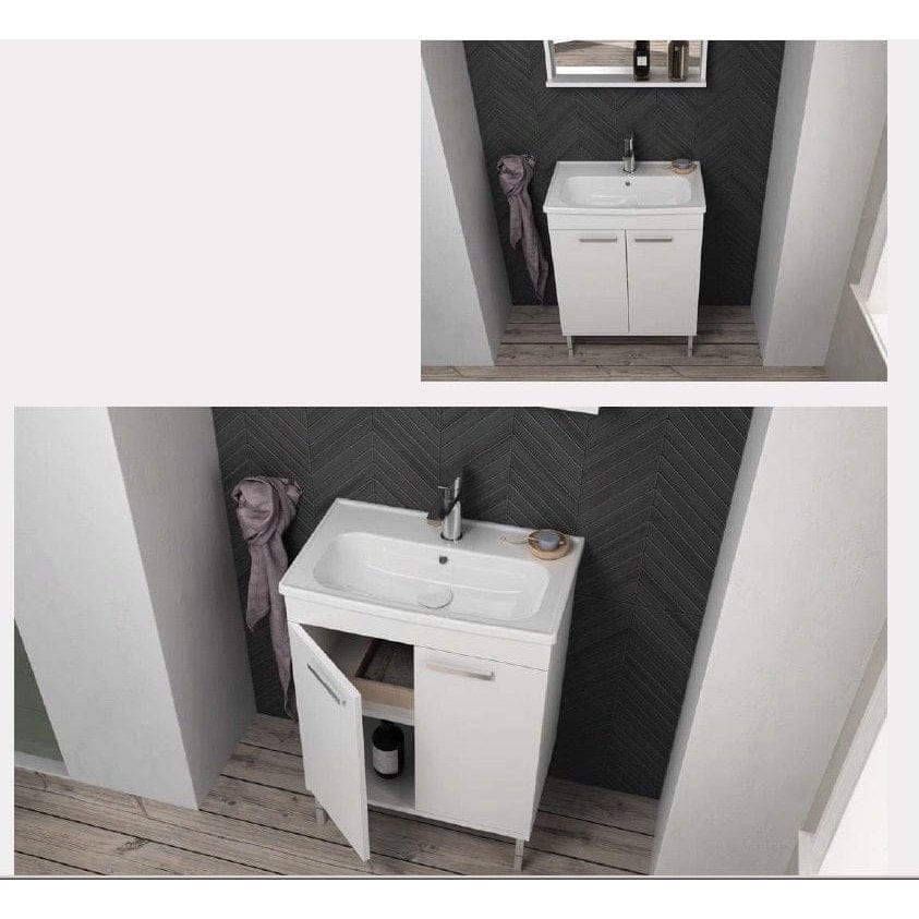 Isvea Bathroom Vanity & Cabinets Isvea Ece Banyo Rubino Floor Standing Vanity Unit 60cm with Mirror Unit