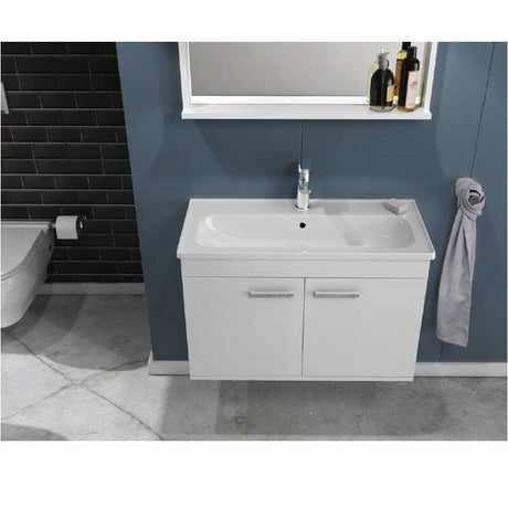 Isvea Bathroom Vanity & Cabinets Isvea Ece Banyo Rubino Floor Standing Vanity Unit 80cm with Mirror Unit