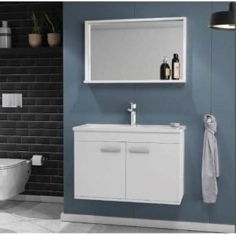 Isvea Bathroom Vanity & Cabinets Isvea Ece Banyo Rubino Floor Standing Vanity Unit 80cm with Mirror Unit