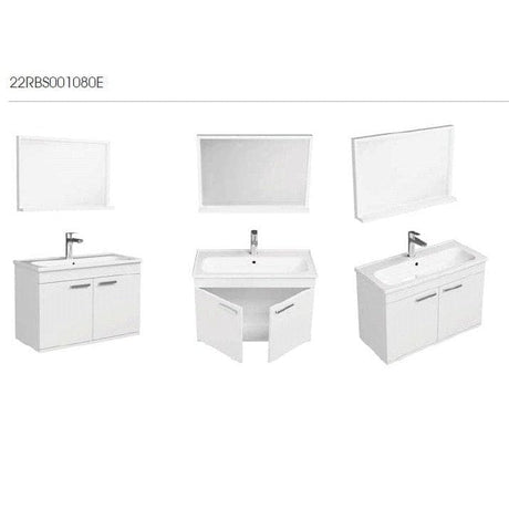 Isvea Bathroom Vanity & Cabinets Isvea Ece Banyo Rubino Floor Standing Vanity Unit 80cm with Mirror Unit